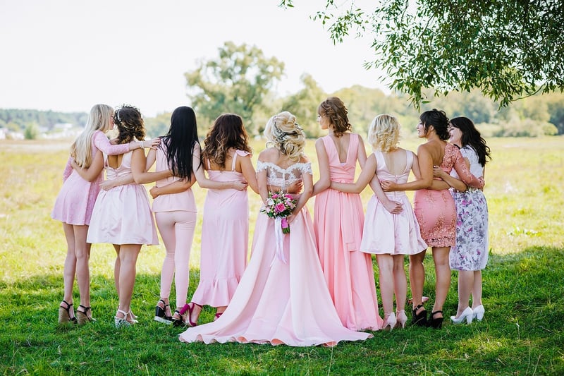 Bridesmaids in modern dresses